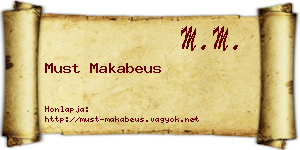 Must Makabeus névjegykártya